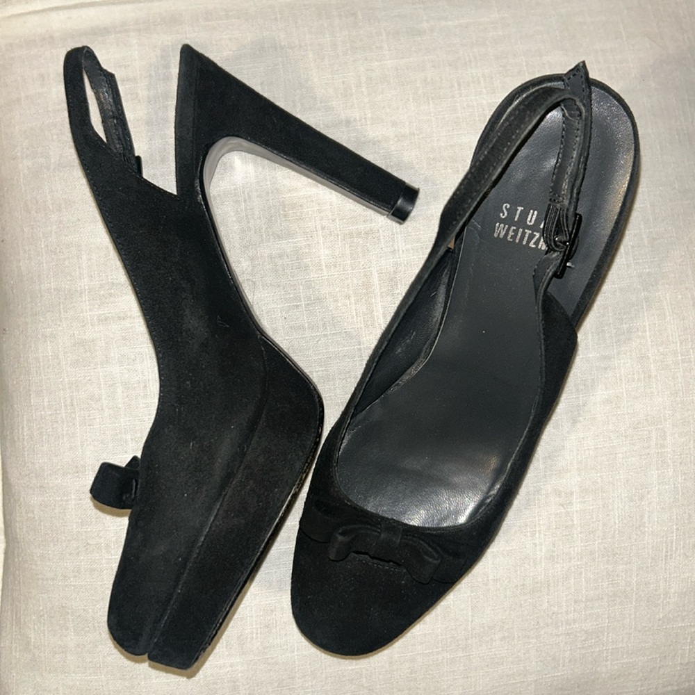 Stuart Weitzman | Suede Slingback Heels Size 5M Preloved